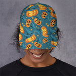 Pumpkin With Witch Hat Pattern Print Baseball Cap