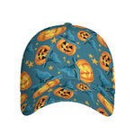 Pumpkin With Witch Hat Pattern Print Baseball Cap