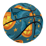 Pumpkin With Witch Hat Pattern Print Basketball