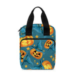 Pumpkin With Witch Hat Pattern Print Bible Tote Bag