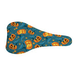 Pumpkin With Witch Hat Pattern Print Bicycle Seat Cover
