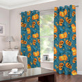 Pumpkin With Witch Hat Pattern Print Dimout Grommet Curtains