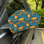 Pumpkin With Witch Hat Pattern Print Car Side Mirror Covers