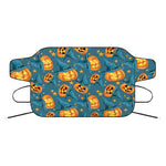 Pumpkin With Witch Hat Pattern Print Car Windshield Snow Cover