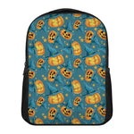 Pumpkin With Witch Hat Pattern Print Casual Backpack