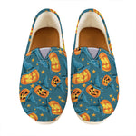 Pumpkin With Witch Hat Pattern Print Casual Shoes