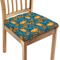 Pumpkin With Witch Hat Pattern Print Chair Cushion Cover