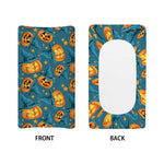 Pumpkin With Witch Hat Pattern Print Changing Pad Cover