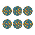 Pumpkin With Witch Hat Pattern Print Coaster Set