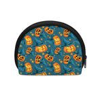 Pumpkin With Witch Hat Pattern Print Coin Purse