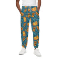 Pumpkin With Witch Hat Pattern Print Cotton Sweatpants