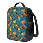 Pumpkin With Witch Hat Pattern Print Crossbody Lunch Bag