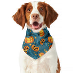 Pumpkin With Witch Hat Pattern Print Dog Bandana