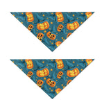 Pumpkin With Witch Hat Pattern Print Dog Bandana