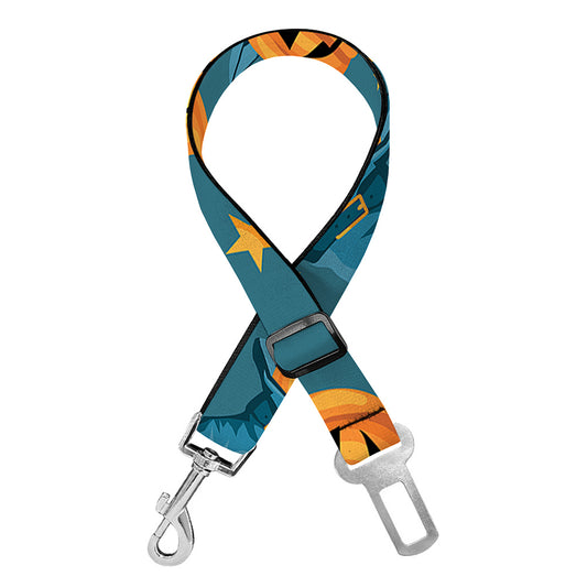 Pumpkin With Witch Hat Pattern Print Dog Seat Belt