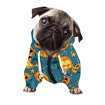 Pumpkin With Witch Hat Pattern Print Dog Zip Up Hoodie