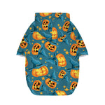 Pumpkin With Witch Hat Pattern Print Dog Zip Up Hoodie