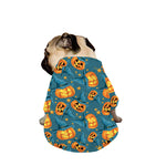 Pumpkin With Witch Hat Pattern Print Dog Zip Up Jacket