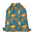 Pumpkin With Witch Hat Pattern Print Drawstring Bag
