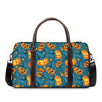 Pumpkin With Witch Hat Pattern Print Duffle Bag