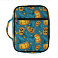 Pumpkin With Witch Hat Pattern Print Front Pocket Bible Bag