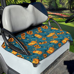Pumpkin With Witch Hat Pattern Print Golf Cart Seat Cover