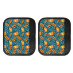 Pumpkin With Witch Hat Pattern Print Handle Covers