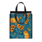 Pumpkin With Witch Hat Pattern Print Insulated Lunch Tote