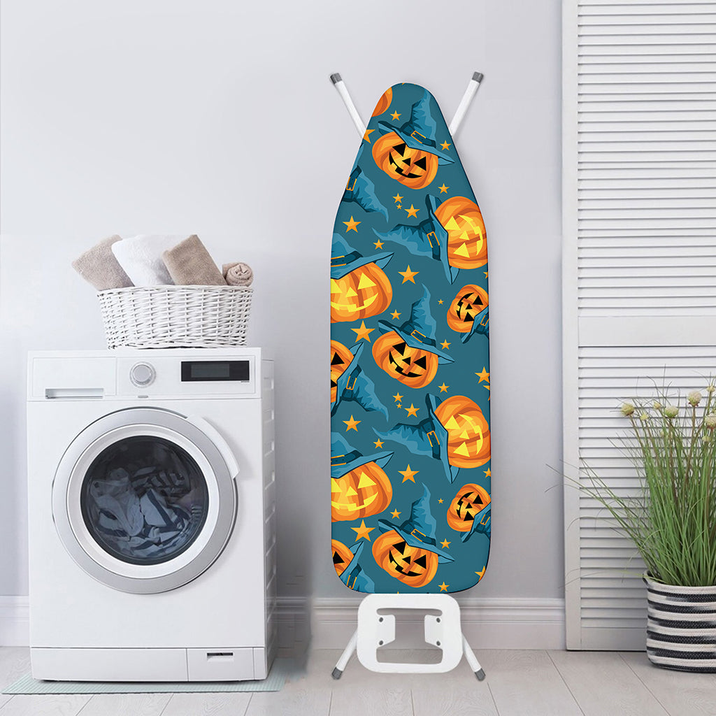 Pumpkin With Witch Hat Pattern Print Ironing Board Cover