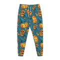 Pumpkin With Witch Hat Pattern Print Jogger Pants