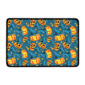 Pumpkin With Witch Hat Pattern Print Kitchen Mat