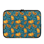 Pumpkin With Witch Hat Pattern Print Laptop Sleeve
