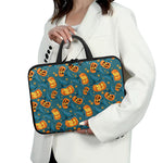 Pumpkin With Witch Hat Pattern Print Laptop Sleeve With Handle