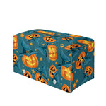 Pumpkin With Witch Hat Pattern Print Leather Tissue Box Cover