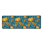 Pumpkin With Witch Hat Pattern Print Long Kitchen Mat