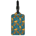 Pumpkin With Witch Hat Pattern Print Luggage Tag