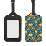 Pumpkin With Witch Hat Pattern Print Luggage Tag