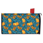 Pumpkin With Witch Hat Pattern Print Mailbox Cover