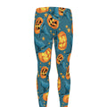 Pumpkin With Witch Hat Pattern Print Men's Leggings