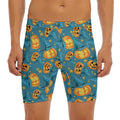 Pumpkin With Witch Hat Pattern Print Men's Long Boxer Briefs