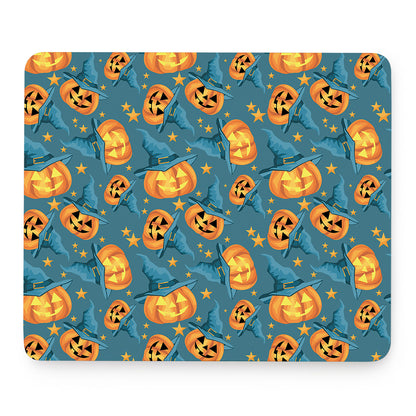 Pumpkin With Witch Hat Pattern Print Mouse Pad