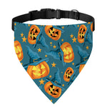 Pumpkin With Witch Hat Pattern Print Over The Collar Dog Bandana
