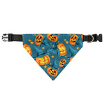 Pumpkin With Witch Hat Pattern Print Over The Collar Dog Bandana