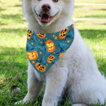 Pumpkin With Witch Hat Pattern Print Over The Collar Dog Bandana