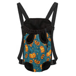 Pumpkin With Witch Hat Pattern Print Pet Carrier Backpack