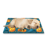 Pumpkin With Witch Hat Pattern Print Pet Cooling Mat Cover