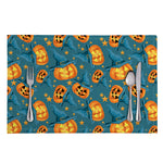 Pumpkin With Witch Hat Pattern Print Placemat