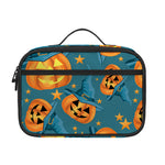 Pumpkin With Witch Hat Pattern Print Portable Lunch Bag