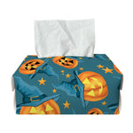 Pumpkin With Witch Hat Pattern Print Rectangle Tissue Box Cover