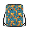 Pumpkin With Witch Hat Pattern Print Rectangular Crossbody Bag